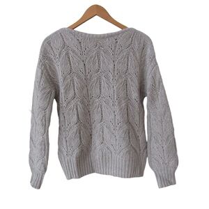 Garnet Hill Cashmere Chunky Boatneck Sweater XS Gray Boxy Relaxed Fit Classic